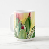 Agave waterverf mok, geel, door Debra Lee Baldwin Mok (Voorkant links)