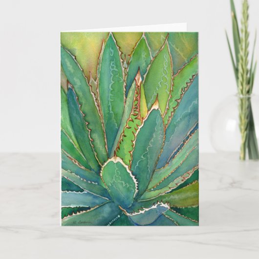 Agave waterverf notecard kaart (Voorkant)