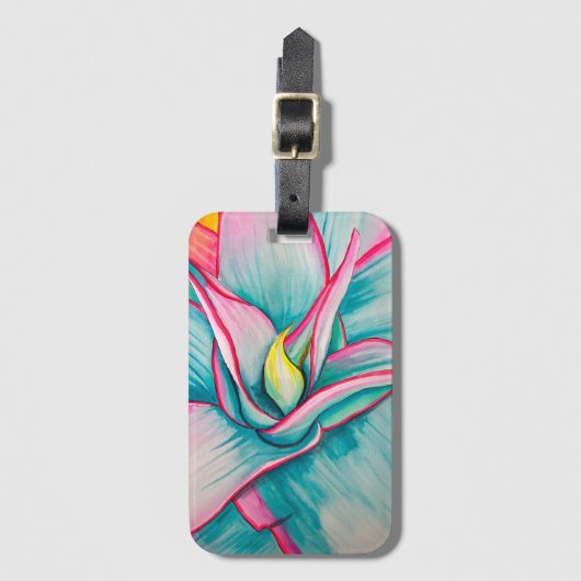 Agave waterverf sappige kunst bagagelabel (Voorkant (verticaal))