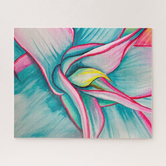 Agave waterverf sappige kunst legpuzzel (Horizontaal)