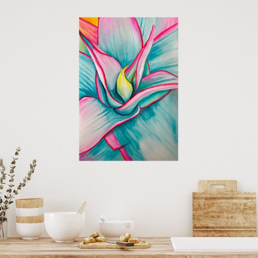 Agave waterverf sappige kunst poster (Keuken)