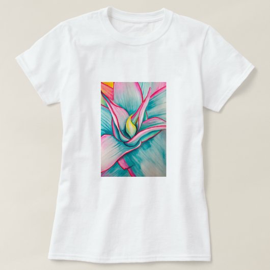 Agave waterverf sappige kunst t-shirt (Design voorkant)