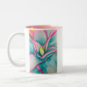 Agave waterverf sappige kunst tweekleurige koffiemok (Links)