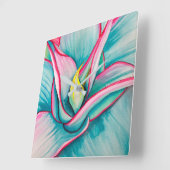 Agave waterverf sappige kunst vierkante klok (Hoek)