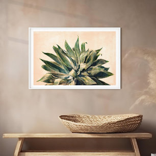 Agave Waterverf schilderij Zuidwesten Sage Groen Foto Afdruk