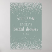 Agave Zilveren Confetti Bruidsfeest Poster (Voorkant)