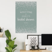 Agave Zilveren Confetti Bruiloftsfeest Poster (Thuiskantoor)