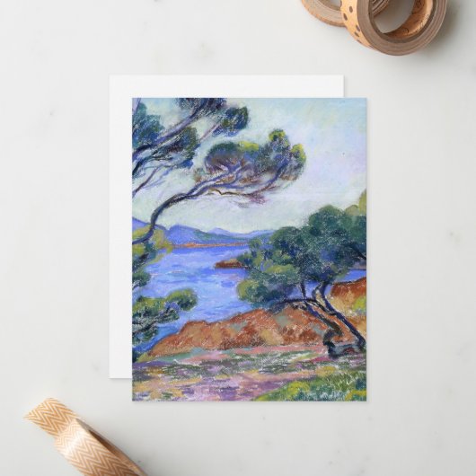 Agay, landschapschilderij van Armand Guillaumin Notitiekaartje (Voorkant / Achterkant in situ)