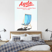 Agde, departement Hérault in Zuid-Frankrijk, reisb Canvas Afdruk (Insitu (Slaapkamer))