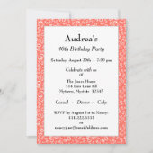 Age 40 Random Number Pattern Coral/White 40th Kaart (Voorkant)