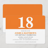 AGE BIRTHDAY PARTY modern eenvoudig vet sinaasappe Kaart (Voorkant / Achterkant)