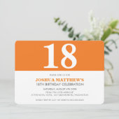 AGE BIRTHDAY PARTY modern eenvoudig vet sinaasappe Kaart (Staand voorkant)
