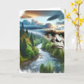 Age Doesn't Mean Squatch | Funny Birthday Bigfoot Kaart (Gele Bloem)