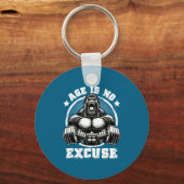 Age Is No Excuse Gorilla Weightlift Gym Quotes Gym Sleutelhanger (Voorkant)