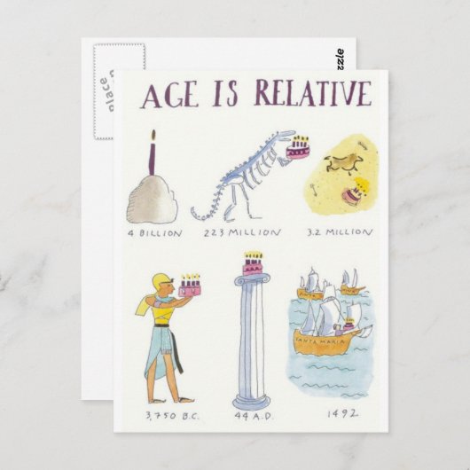 Age Is Relative Briefkaart (Voorkant / Achterkant)