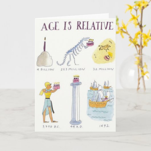 Age Is Relative Kaart (Gele Bloem)