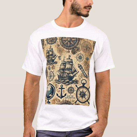 Age of Exploration T-Shirt: Symbolen van navigatie T-shirt (Voorkant)