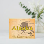 Aged Alaska Map Silhouette Briefkaart (Staand voorkant)