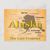 Aged Alaska Map Silhouette Briefkaart (Voorkant)