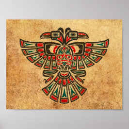 Aged and Worn Haida Two Headed Spirit Bird Poster