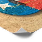 Aged and Worn Texas Flag Acoustic Guitar Poster (Hoek)