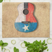 Aged and Worn Texas Flag Acoustic Guitar Theedoek (Gevouwen)