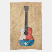 Aged and Worn Texas Flag Acoustic Guitar Theedoek (Verticaal)