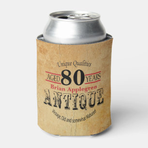 Aged, Antiek, gerijpt, en  80th Birthday Blikjeskoeler