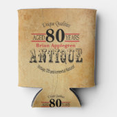 Aged, Antiek, gerijpt, en  80th Birthday Blikjeskoeler (Voorkant)