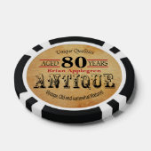 Aged, Antiek, gerijpt, en 80th Birthday Pokerchips (Enkel)