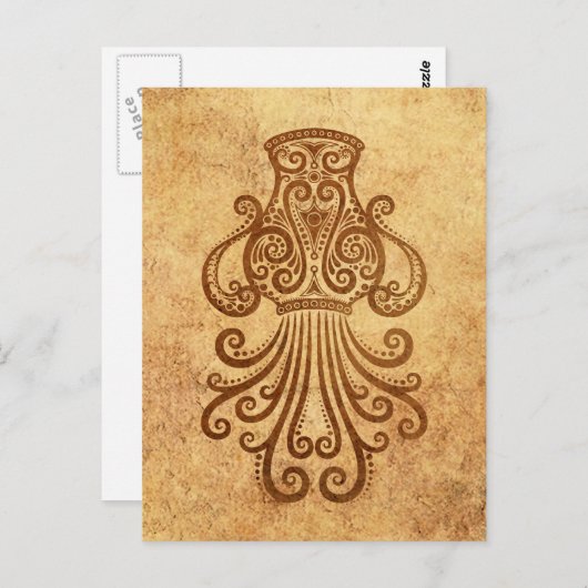 Aged Aquarius Zodiac Briefkaart (Voorkant / Achterkant)