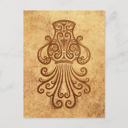  Aged Aquarius Zodiac Briefkaart (Voorkant)