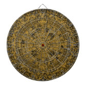 Aged Aztec Sun Stone Calendar Dartbord (Voorkant)