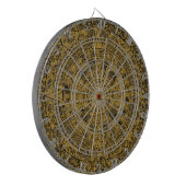 Aged Aztec Sun Stone Calendar Dartbord (Voorkant Links)