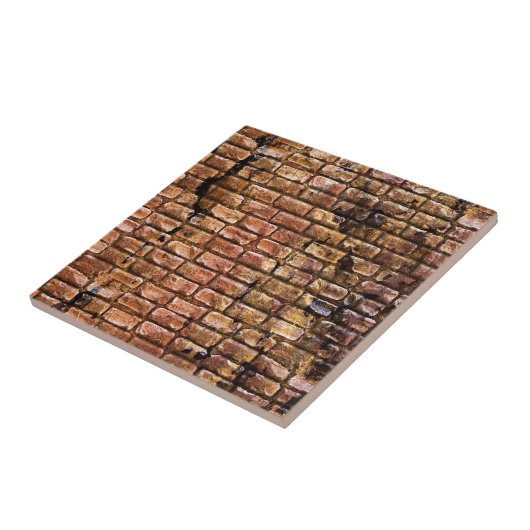 Aged Brick Wall gestructureerd Tegeltje (Zijkant)