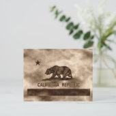 Aged California Flag Briefkaart (Staand voorkant)