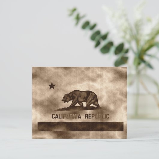 Aged California Flag Briefkaart (Staand voorkant)