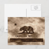 Aged California Flag Briefkaart (Voorkant / Achterkant)