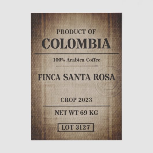 Aged Coffee Sack Typography Design FC9 Decoupage Tissuepapier (Voorkant)