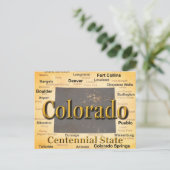 Aged Colorado State Pride Map Silhouette Briefkaart (Staand voorkant)