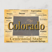 Aged Colorado State Pride Map Silhouette Briefkaart (Voorkant)