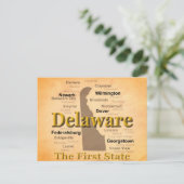 Aged Delaware State Pride Map Briefkaart (Staand voorkant)