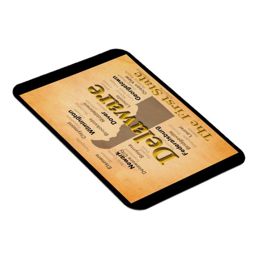 Aged Delaware State Pride Map Magneet (Rechterzijde)