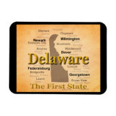 Aged Delaware State Pride Map Magneet (Horizontaal)