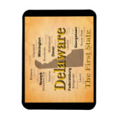Aged Delaware State Pride Map Magneet (Verticaal)