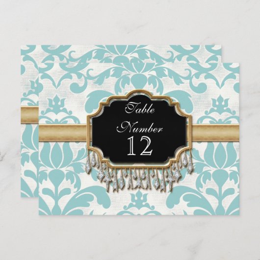 Aged Distress Damask Golden Bling Kijk Weddenschap Briefkaart (Voorkant / Achterkant)