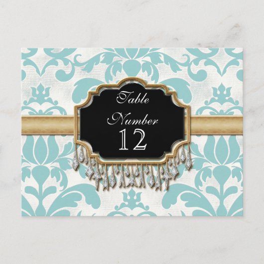 Aged Distress Damask Golden Bling Kijk Weddenschap Briefkaart (Voorkant)