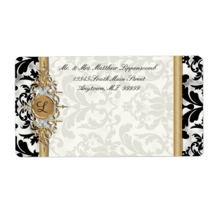 Aged Distress Damask Golden Bling Kijk Weddenschap Etiket