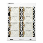 Aged Distress Damask Golden Bling Kijk Weddenschap Etiket (Full Sheet)
