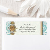 Aged Distress Damask Golden Bling Kijk Weddenschap Etiket (Insitu)